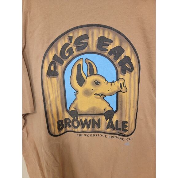 Vintage 90s Original Designs Woodstock Brewing Graphic T-shirt Made in USA XL - Picture 6 of 9